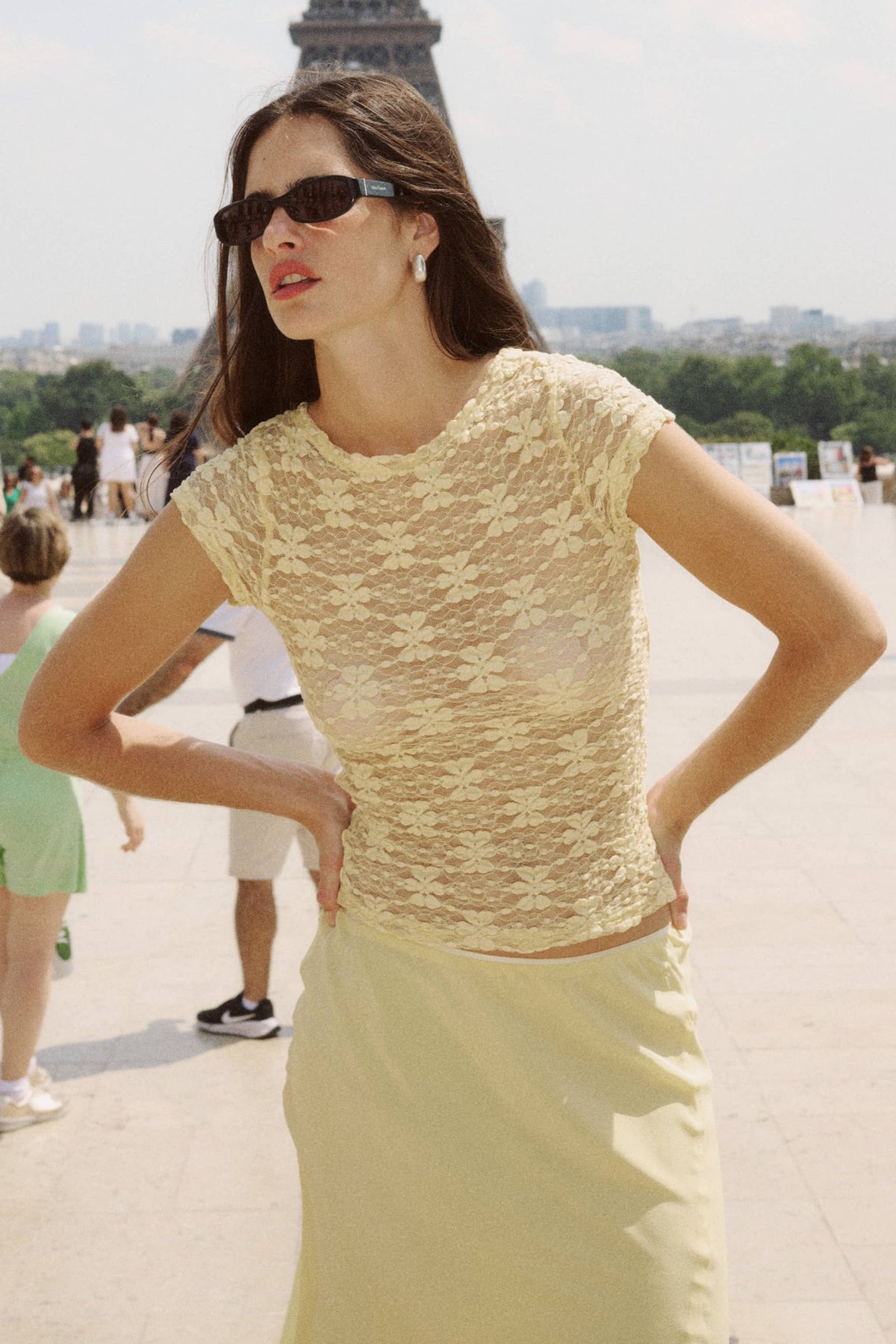 Galo Wildflower Lace Tee - Lemon - Fashion Tops - Rowie The Label - Women's fashion at The Freedom State