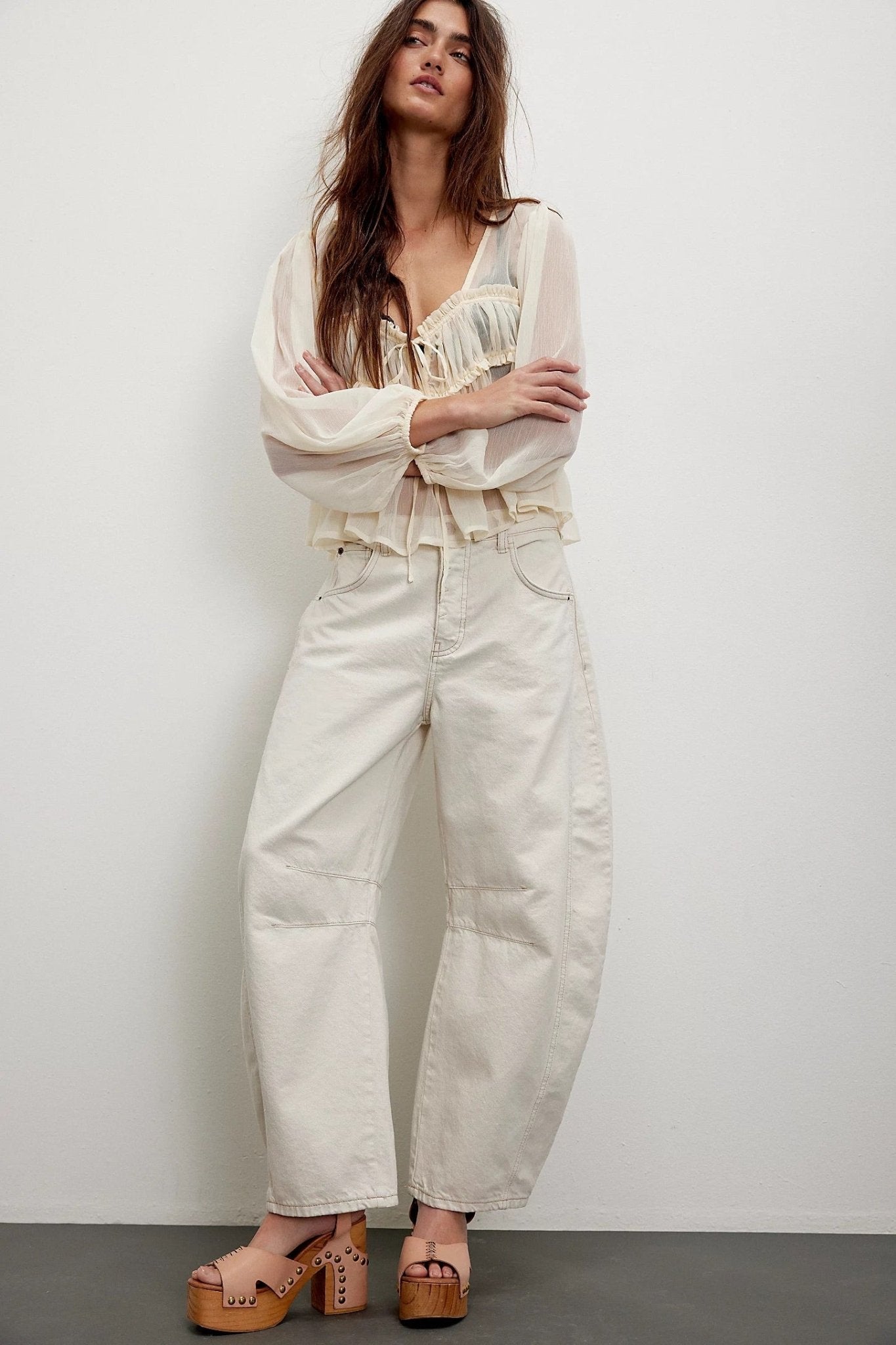 Good Luck Barrel Jean - Milk - Jeans - Free People - Women's fashion at The Freedom State