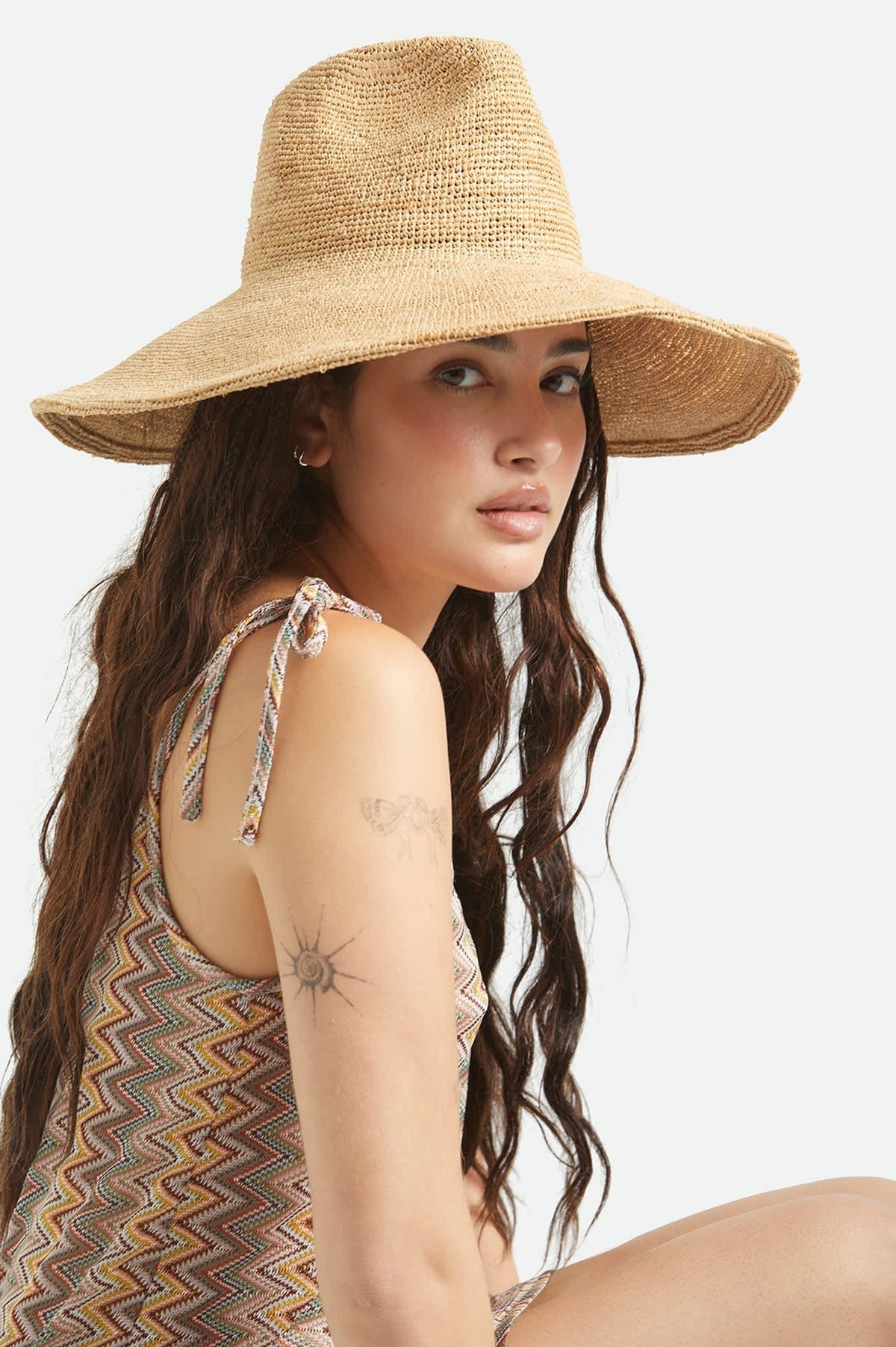 Helena Straw Sun Hat - Tan - Straw Hat - Brixton - Women's fashion at The Freedom State