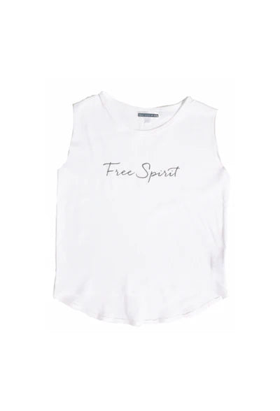 Free Spirit Muscle Kids Tee - White