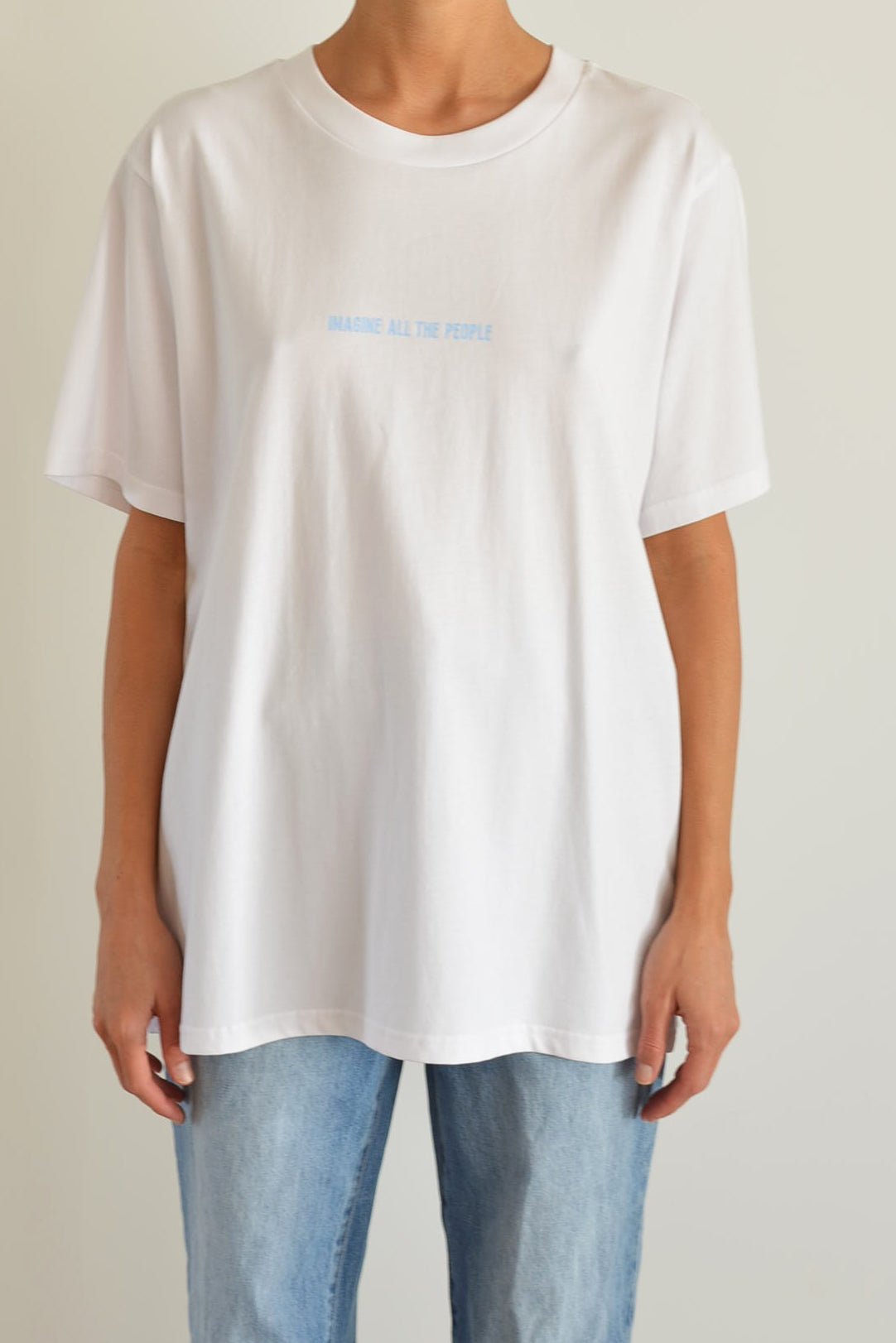 Imagine Heavy Tee White - Sky - T-Shirts - The Freedom State - Women's fashion at The Freedom State