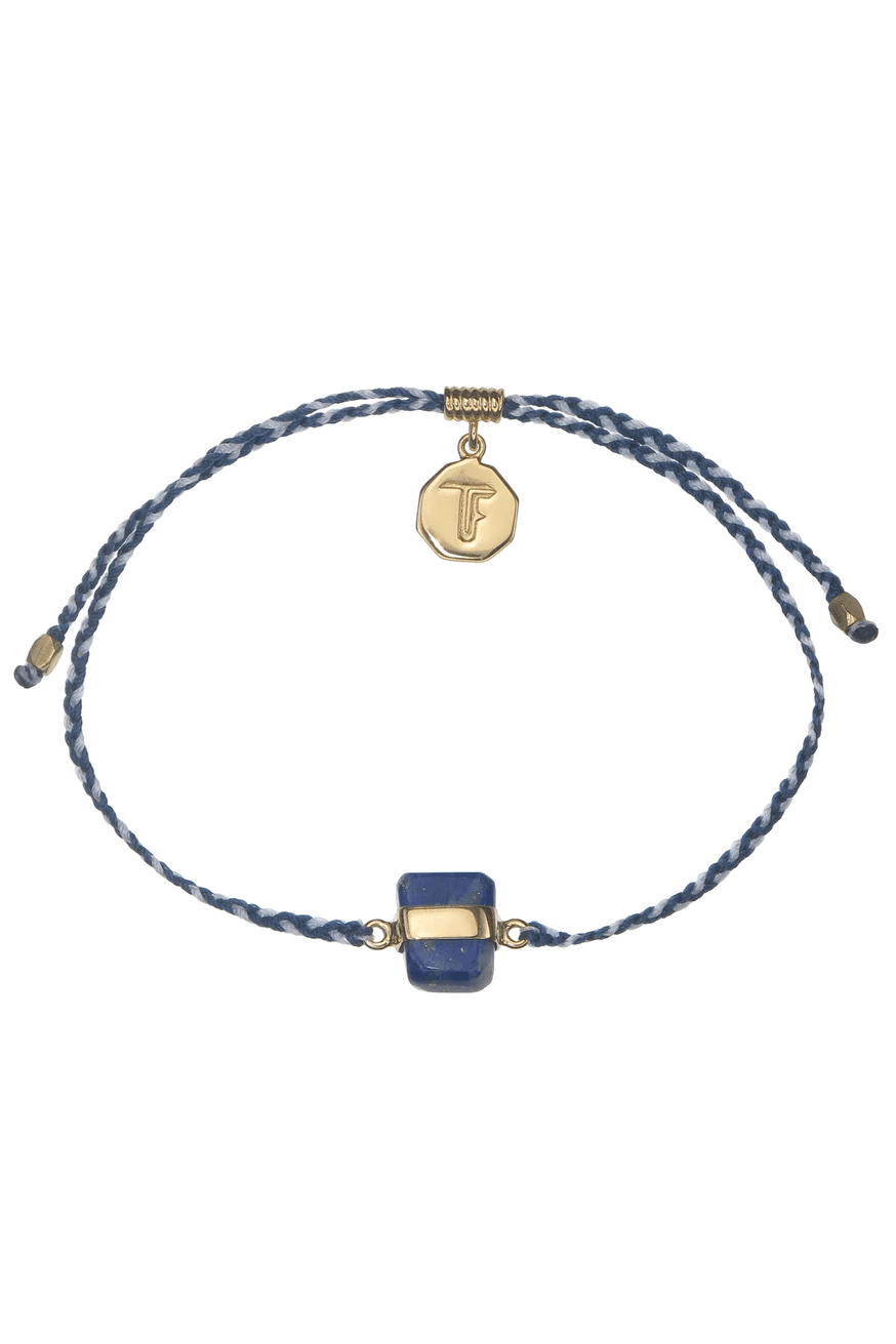 Lapis Lazuli Crystal Bracelet | Blue and White - Gold - Bracelets - Tiger Frame - Women's fashion at The Freedom State