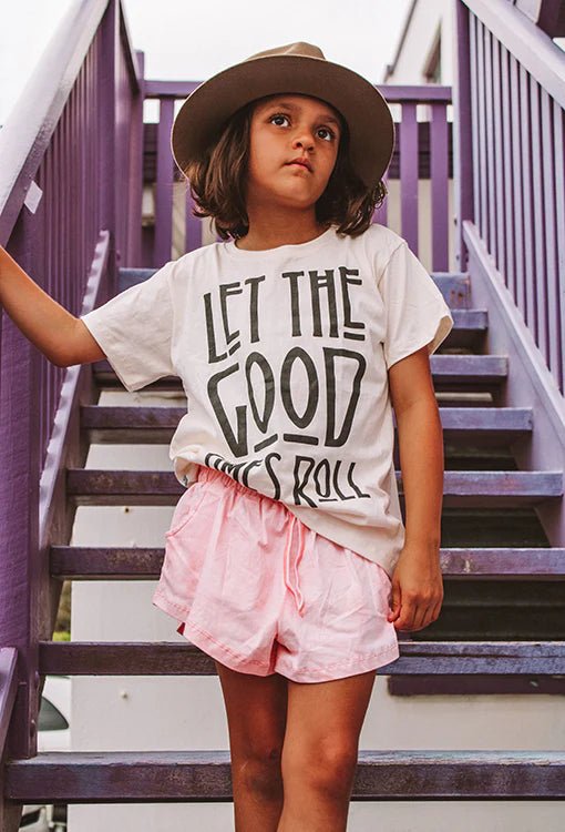 Let The Good Times Roll Kids Tee - Ivory - Kids - Sweet Child Of Mine - Women's fashion at The Freedom State