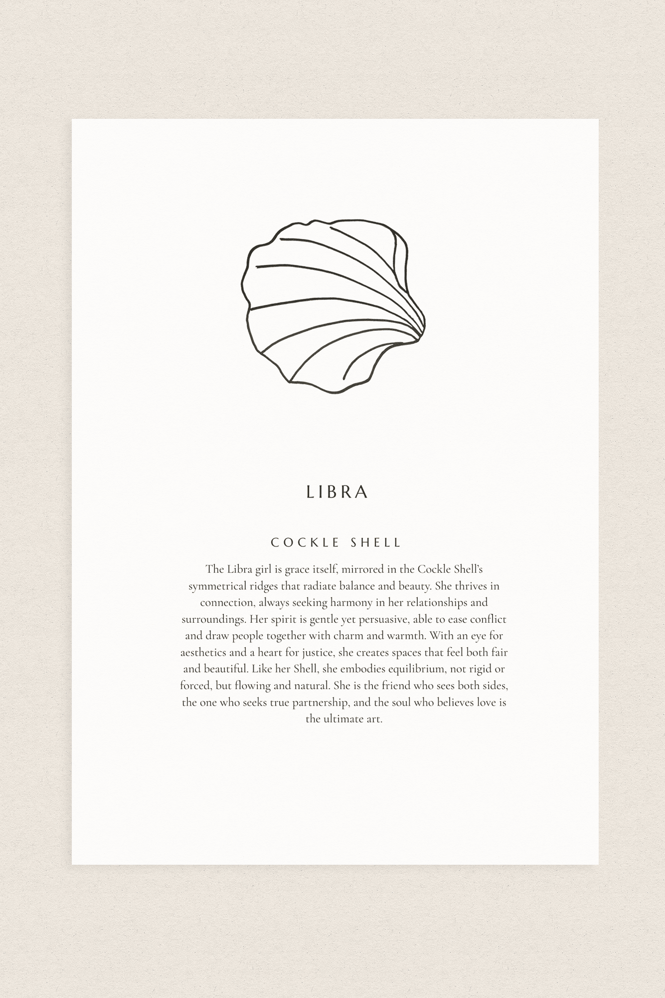 Libra Zodiac Shell Print – Cockle - Prints - The Freedom State - Women's fashion at The Freedom State