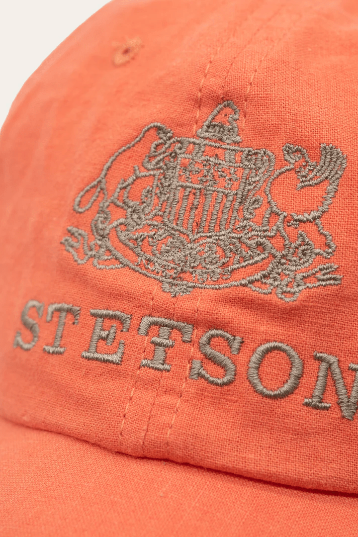 Linen Ball Cap - Orange - Caps - Stetson - Women's fashion at The Freedom State