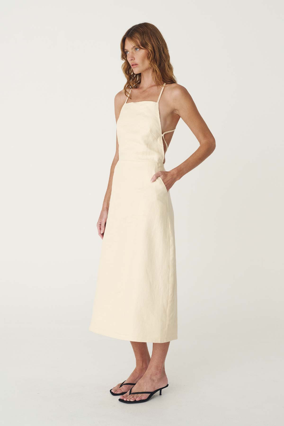 Lucia Linen Midi Dress - Butter Creme - Midi Dresses - Rowie The Label - Women's fashion at The Freedom State