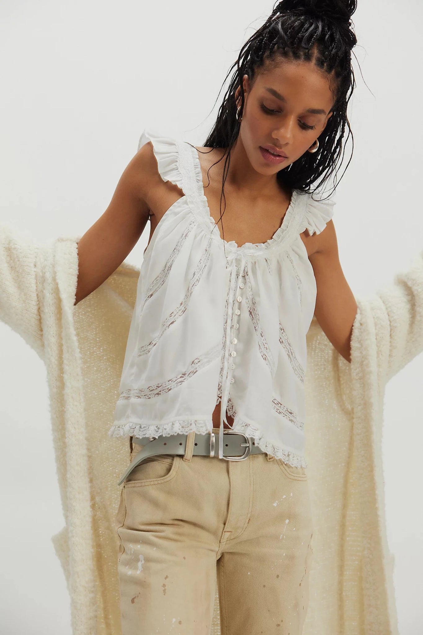 Mabel Tank - White - Fashion Tops - Free People - Women's fashion at The Freedom State