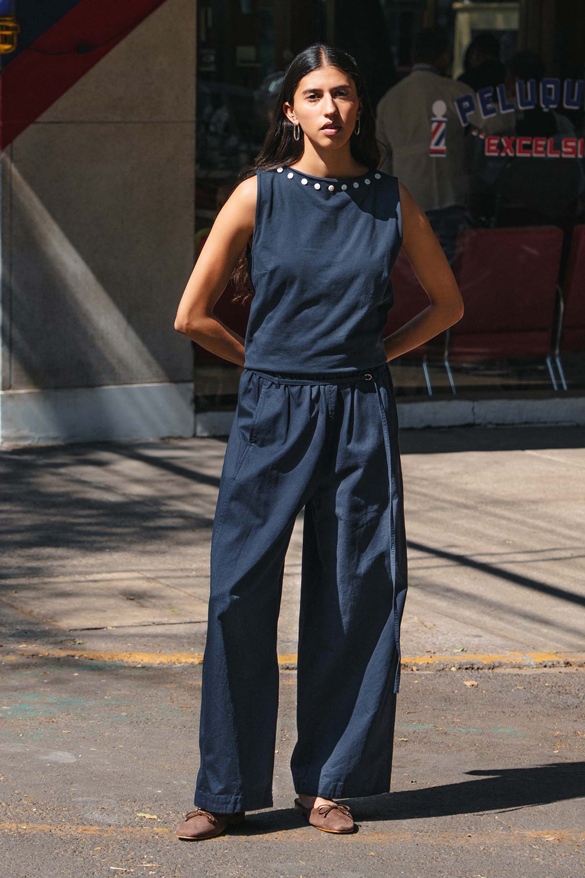 Maryanne Barrel Leg Pants - Ink - Pants - Rowie The Label - Women's fashion at The Freedom State