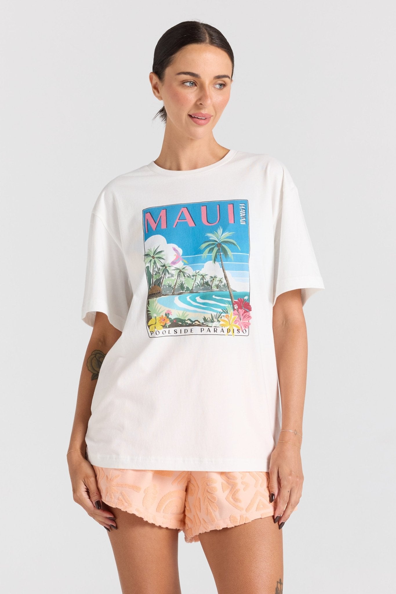 Maui Tee - Vanilla - T-Shirts - Poolside Paradiso - Women's fashion at The Freedom State