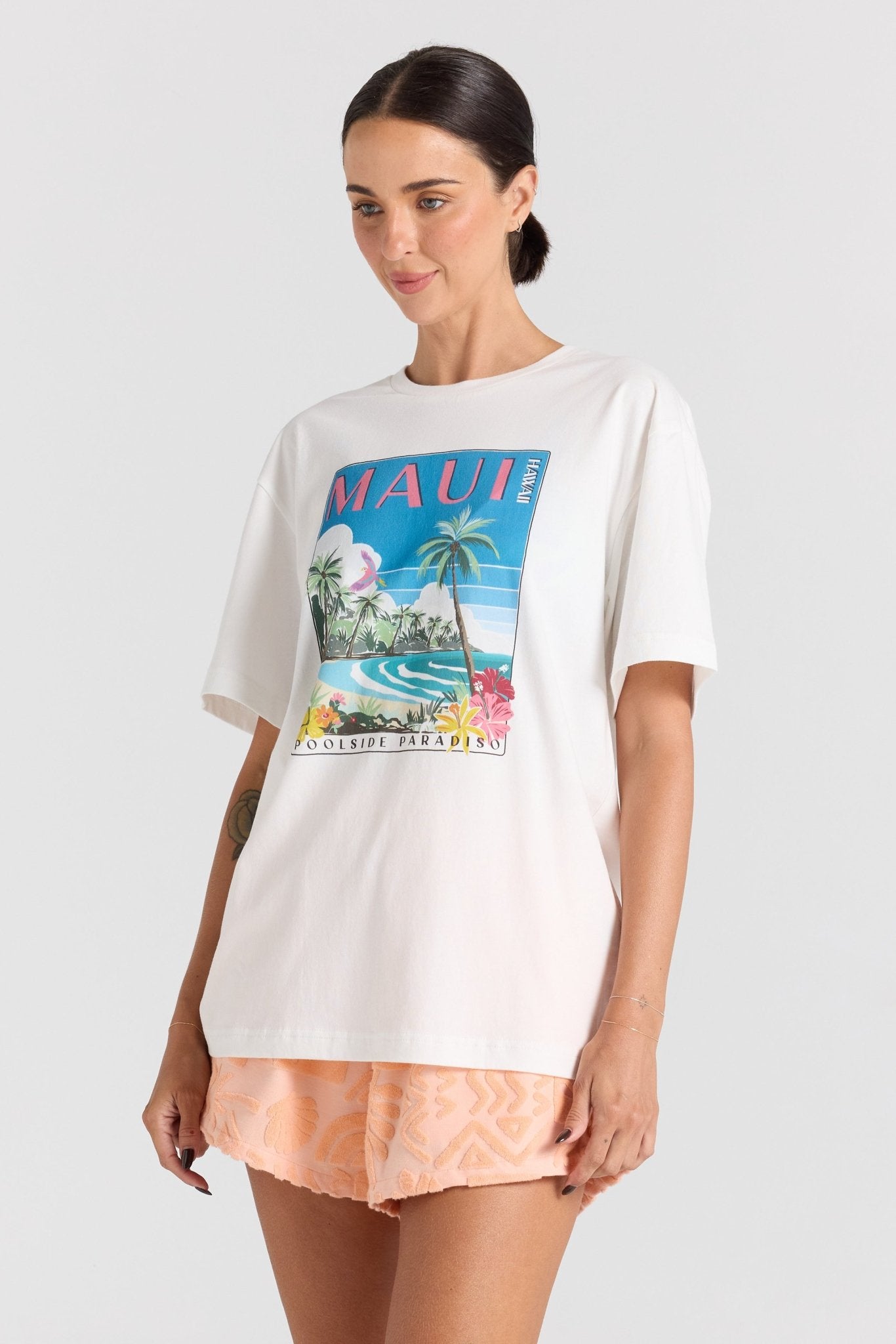 Maui Tee - Vanilla - T-Shirts - Poolside Paradiso - Women's fashion at The Freedom State