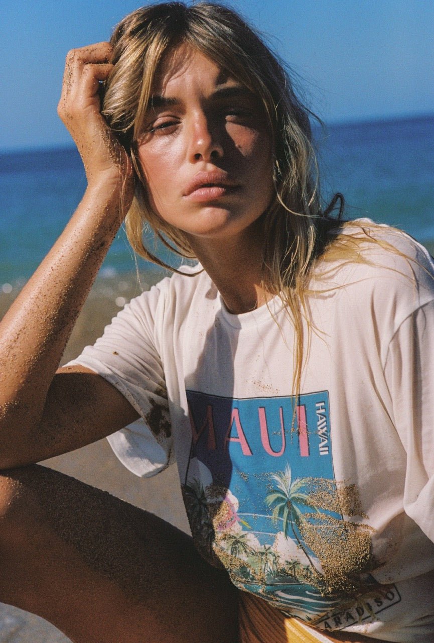 Maui Tee - Vanilla - T-Shirts - Poolside Paradiso - Women's fashion at The Freedom State
