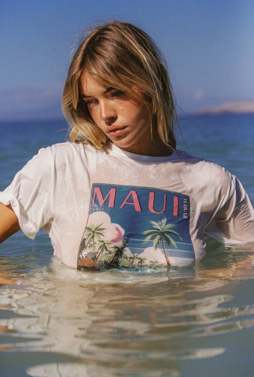 Maui Tee - Vanilla - T-Shirts - Poolside Paradiso - Women's fashion at The Freedom State