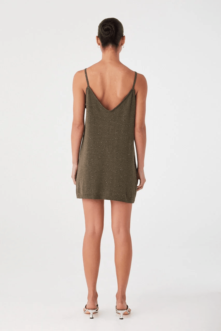 Mira Mini Dress - Olive Sparkle - Mini Dresses - Arcaa Movement