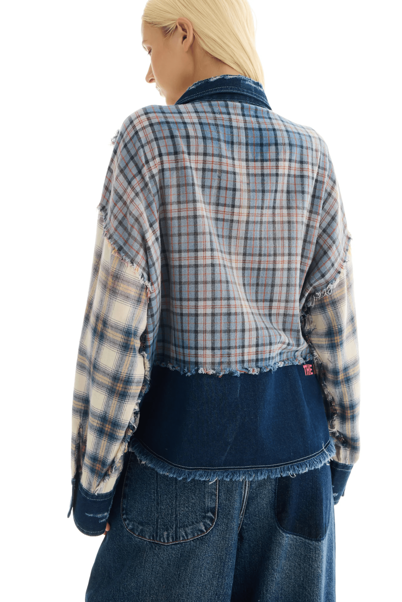 Mixed Flannel And Denim Shirt - Shirts - The Tales - Women's fashion at The Freedom State
