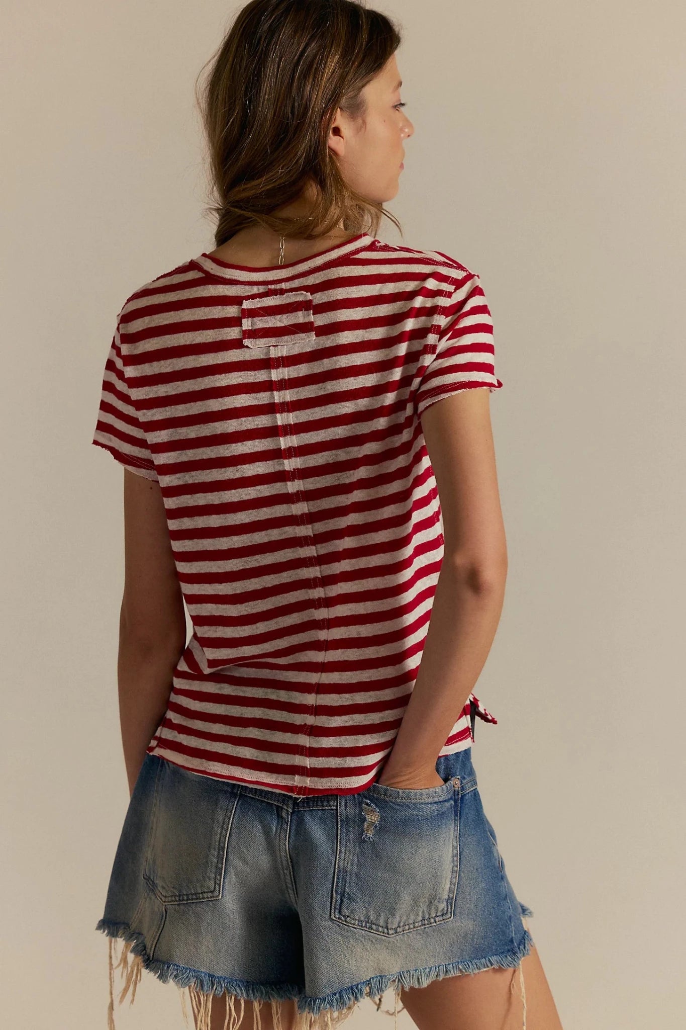 Nora Tee - Red Combo - T-Shirts - Free People - Women's fashion at The Freedom State
