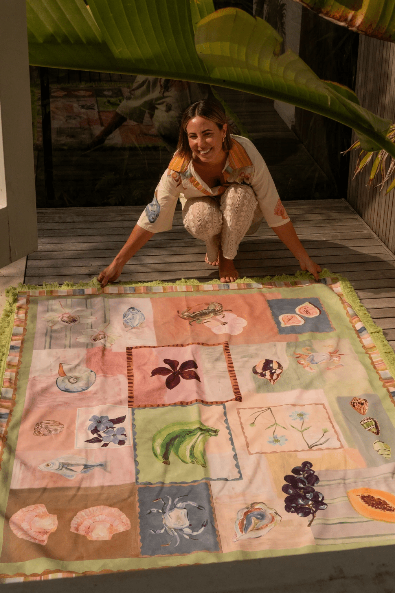 Picnic Rug - Annie Everingham Patchwork Sea - Rugs & Throws - Wandering Folk