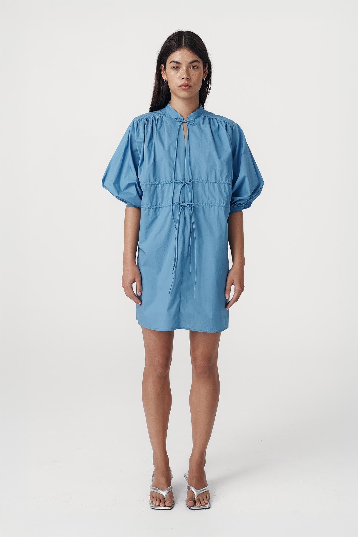 Piper Organic Mini Dress - Cerulean - Mini Dresses - Rowie The Label