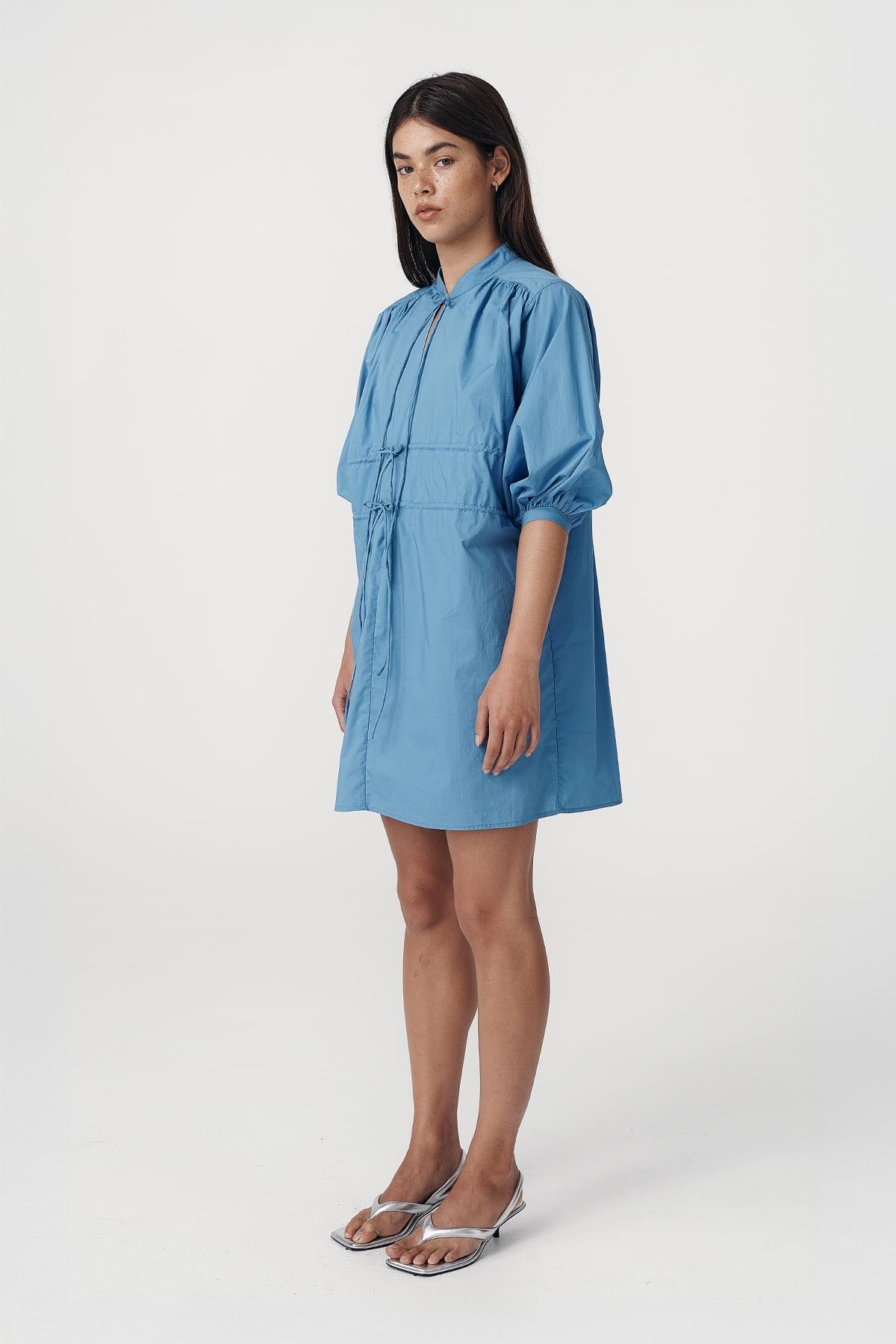 Piper Organic Mini Dress - Cerulean - Mini Dresses - Rowie The Label