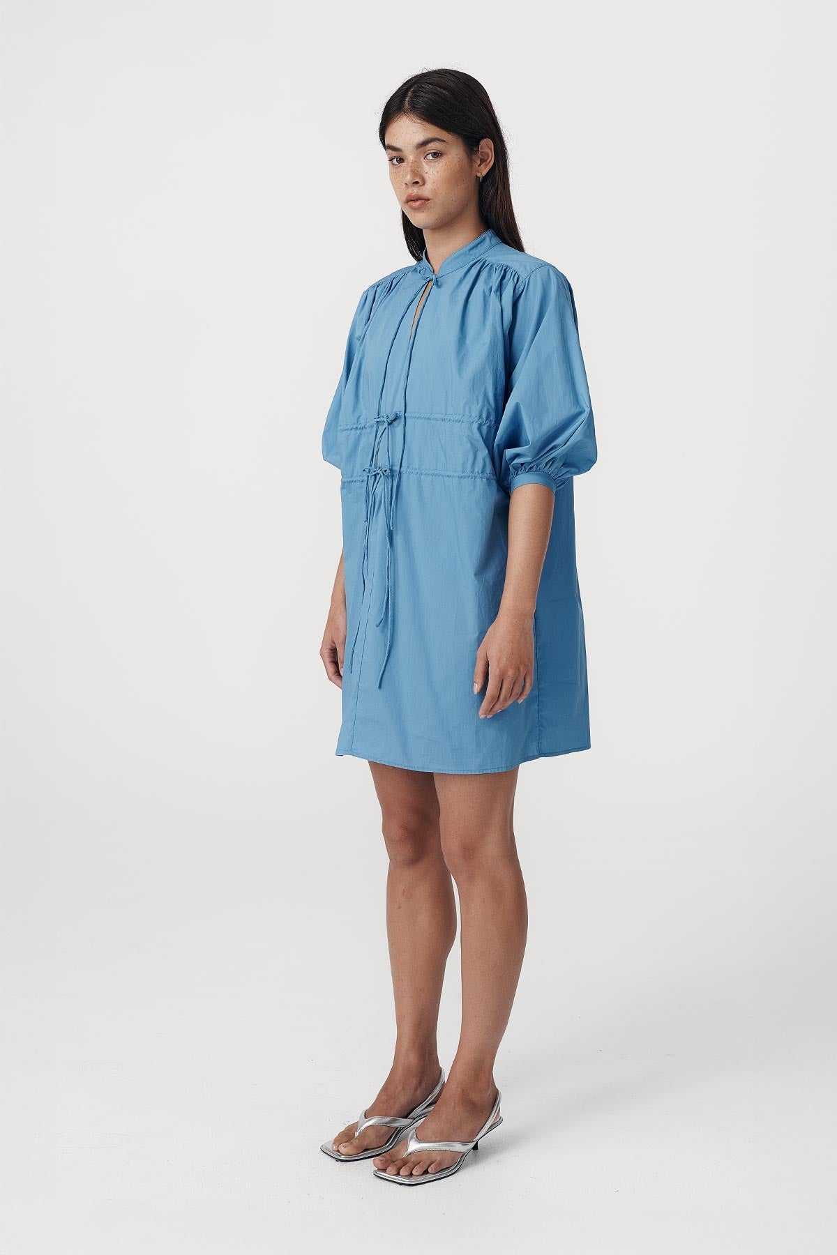 Piper Organic Mini Dress - Cerulean - Mini Dresses - Rowie The Label