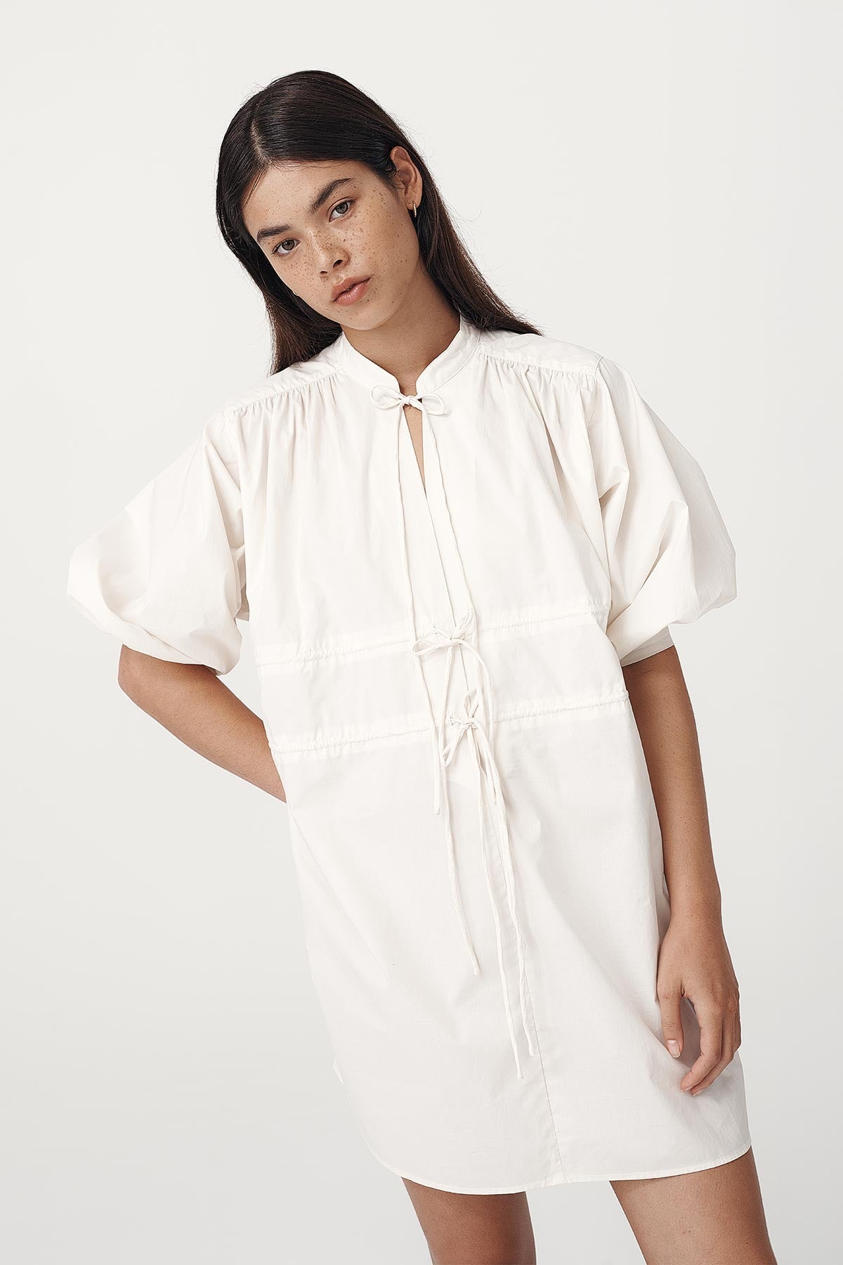 Piper Organic Mini Dress - Creme - Mini Dresses - Rowie The Label