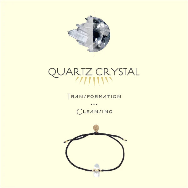 Quartz Crystal Bracelet | Black - Silver