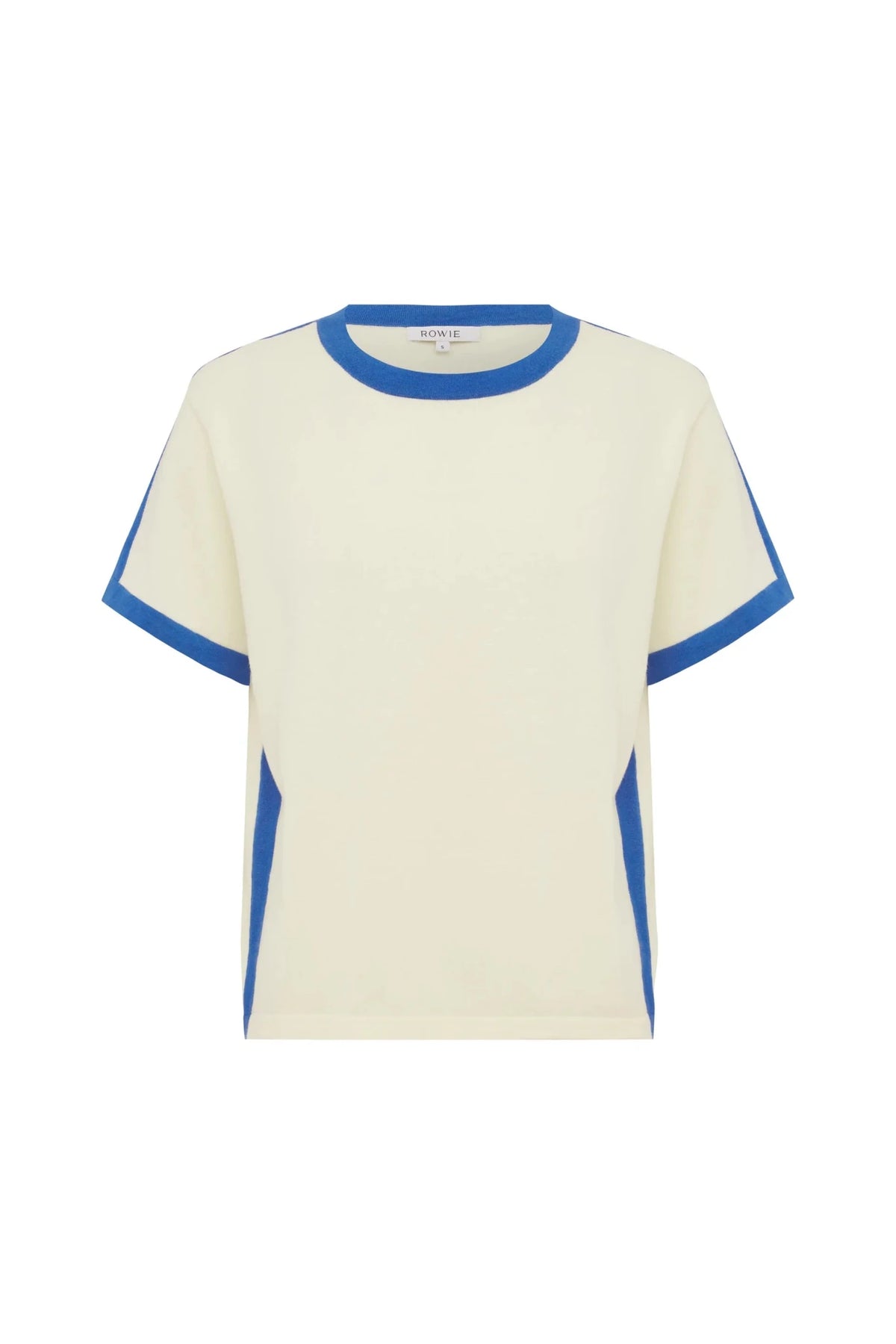 Rania Contrast Knit Tee - Cornflower - Fashion Tops - Rowie The Label - Women's fashion at The Freedom State