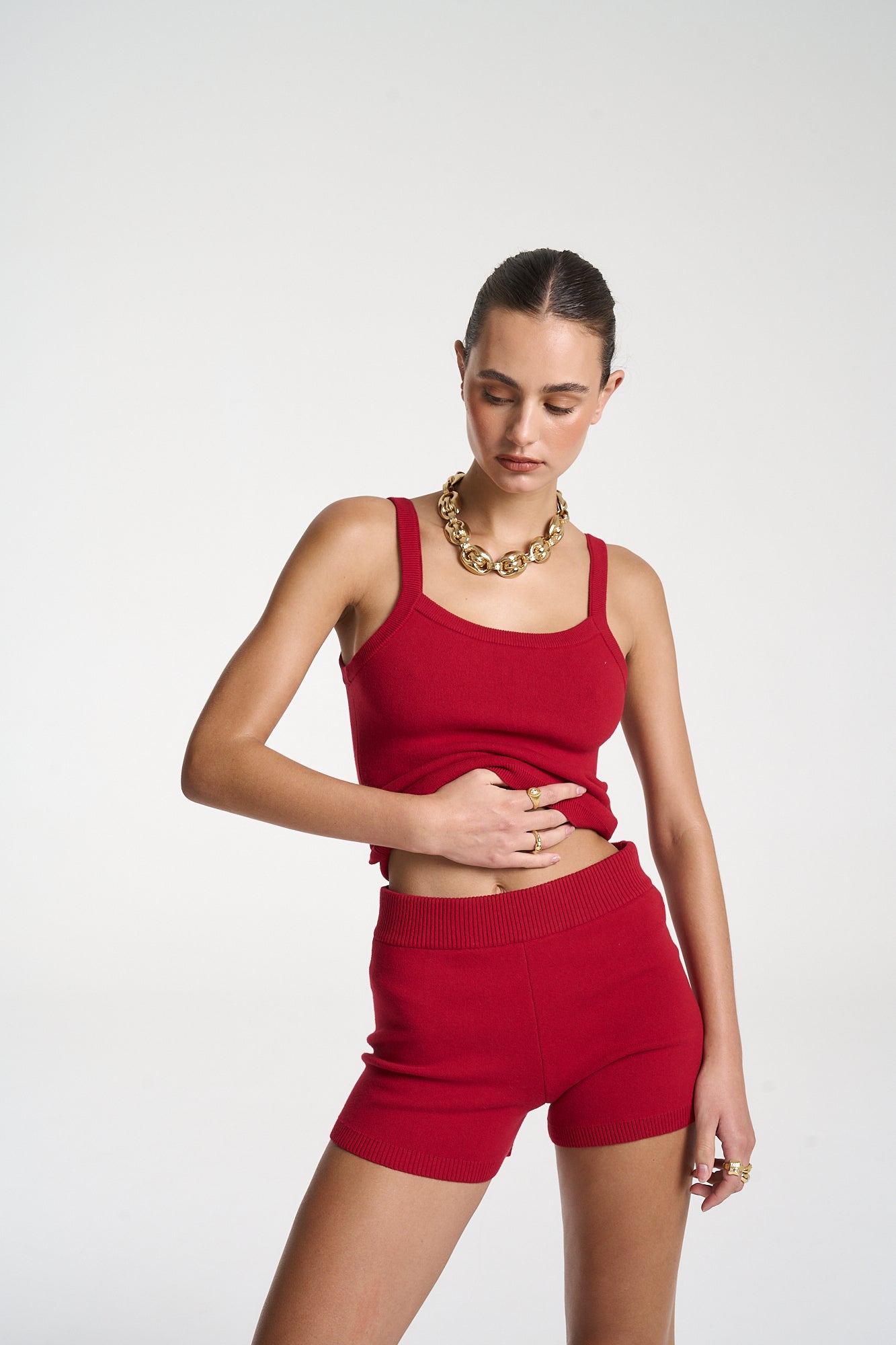 Knit Short - Cardinal Red