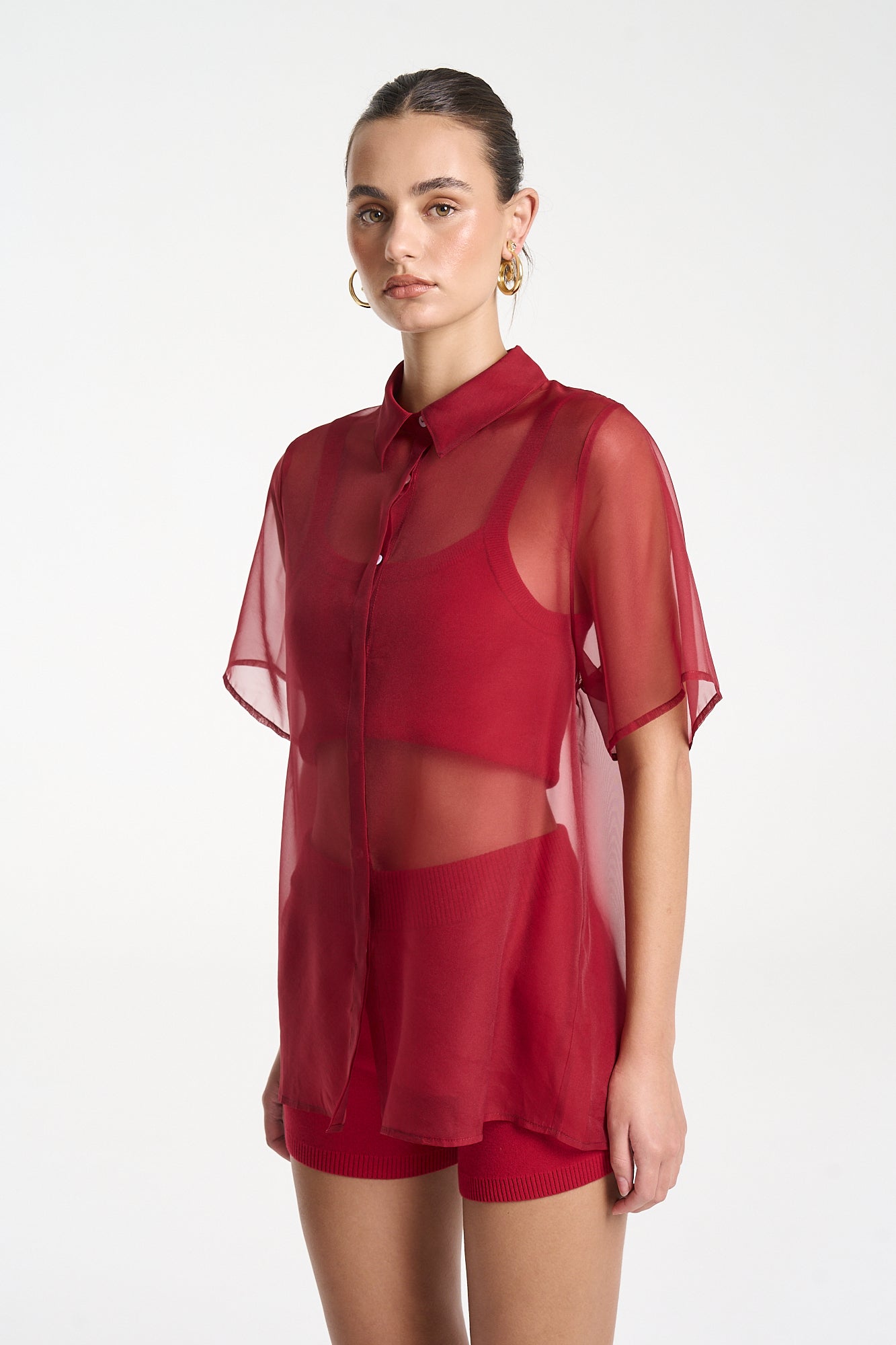 Sporty Crop - Carmine Red