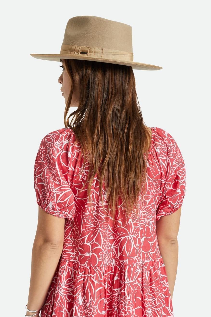 Reno Fedora - Bone/Sand - Wide Brim Hat - Brixton - Women's fashion at The Freedom State