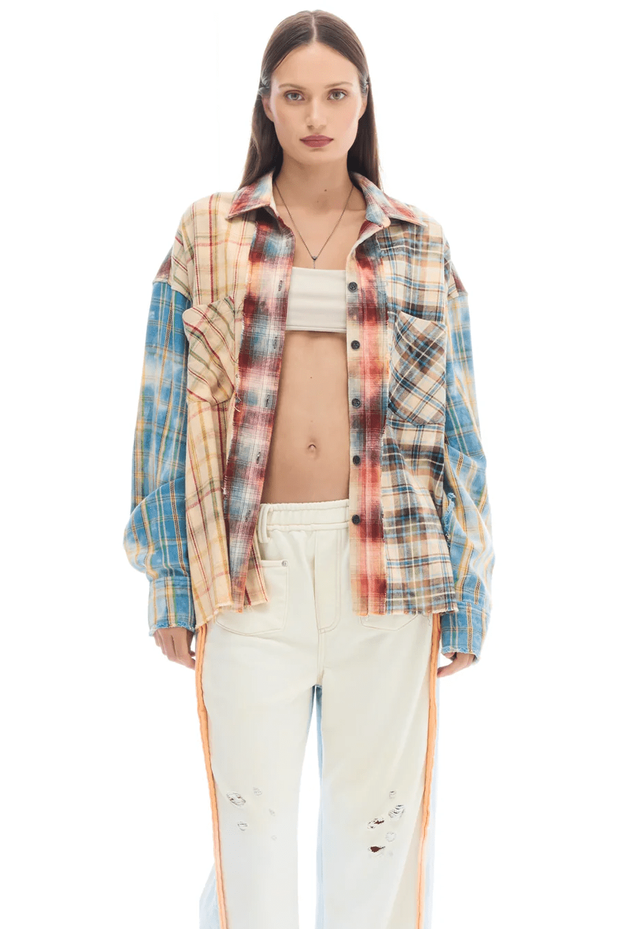 Rework Patchwork Check Flannel Shirt - Multi - Shirts - The Tales - Women's fashion at The Freedom State