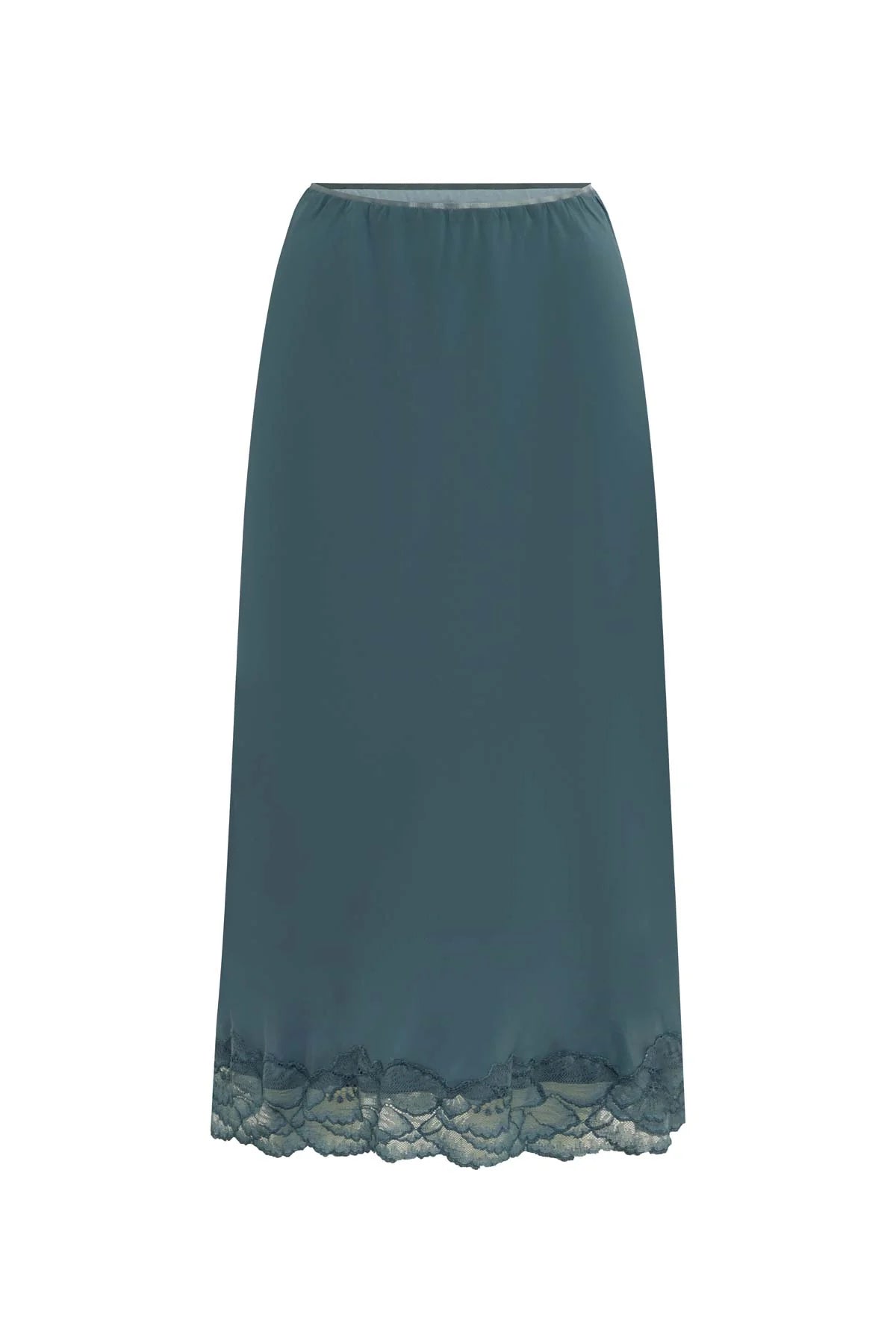 Marina Silk Midi Skirt - Teal Blue