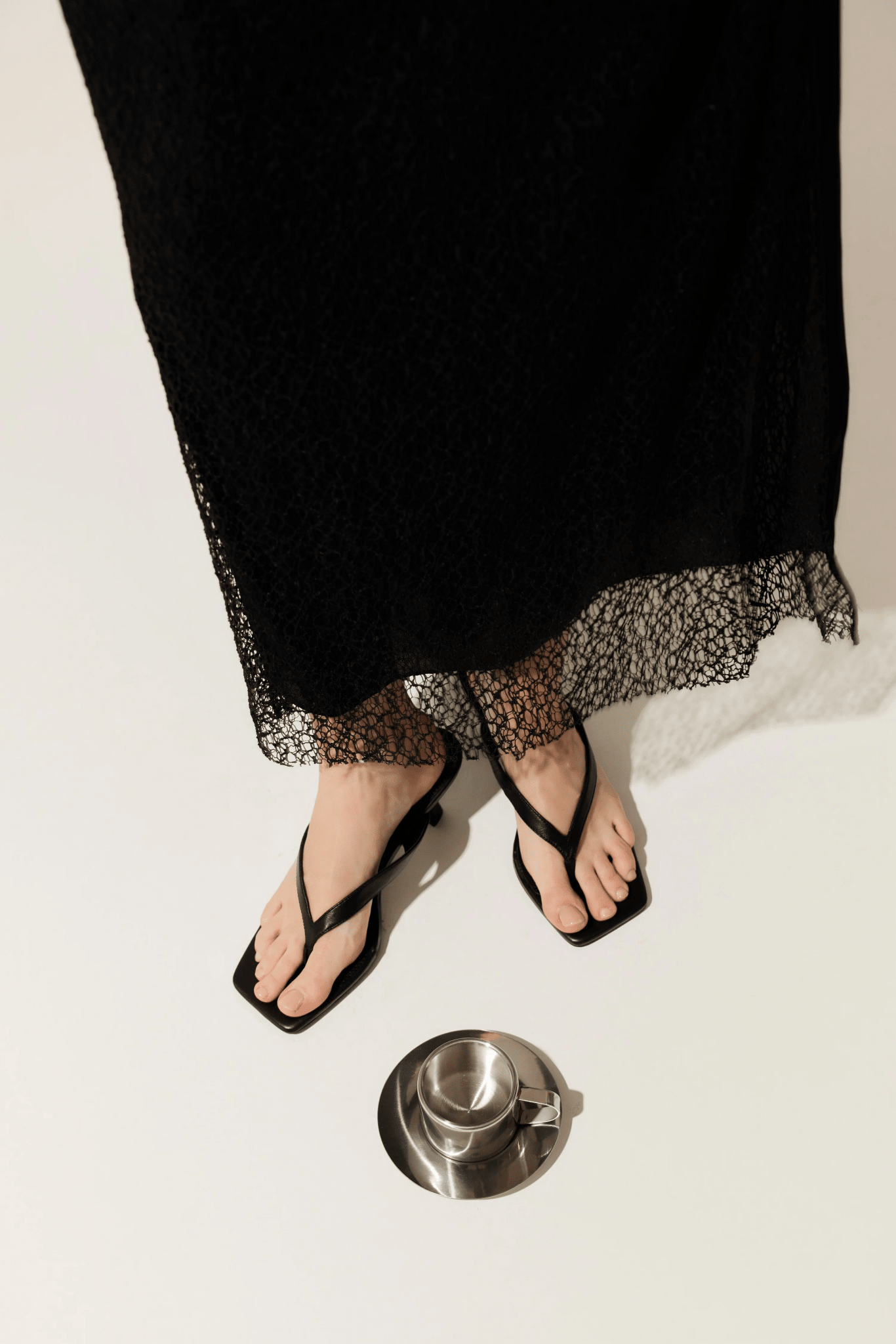 Sardinia Thong Heels - Black - Footwear - Siren