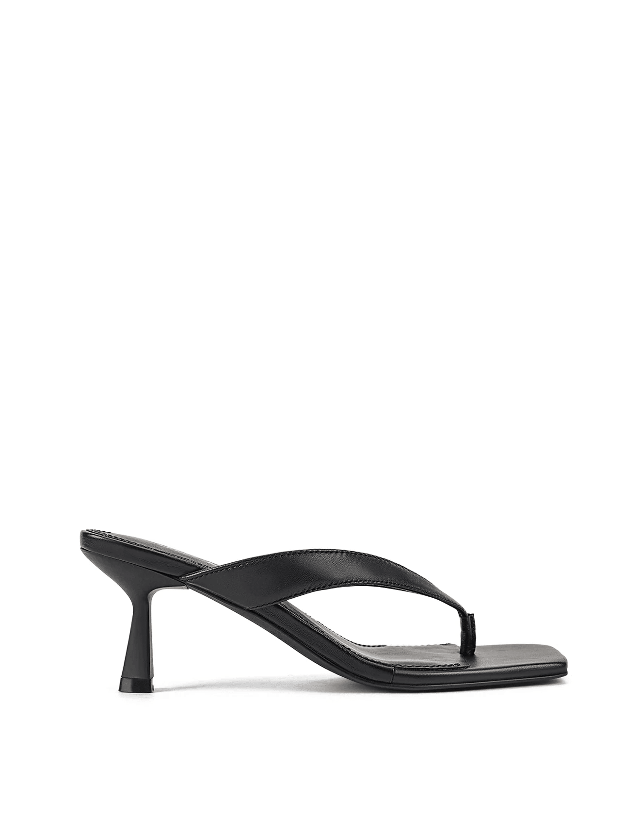 Sardinia Thong Heels - Black - Footwear - Siren