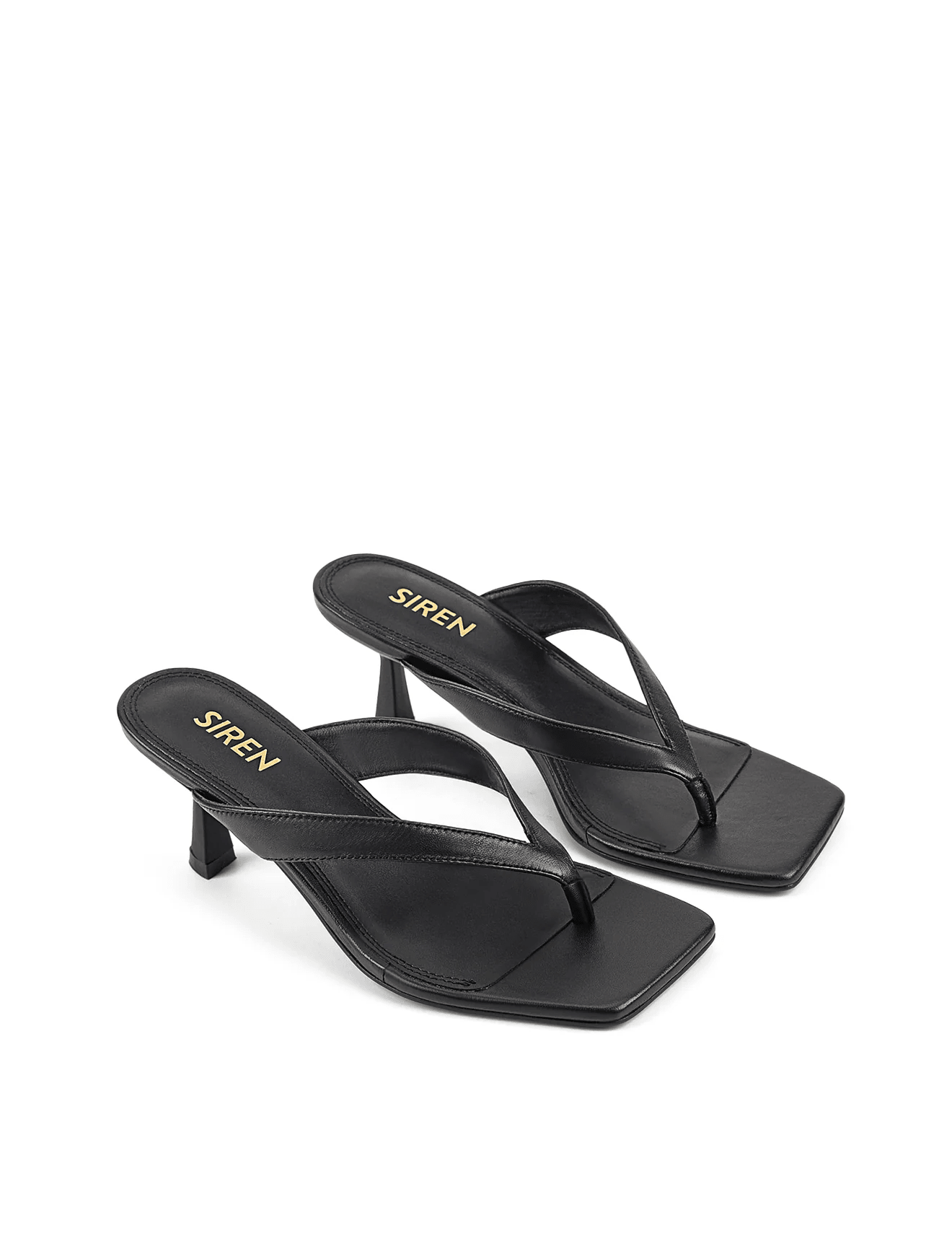 Sardinia Thong Heels - Black - Footwear - Siren