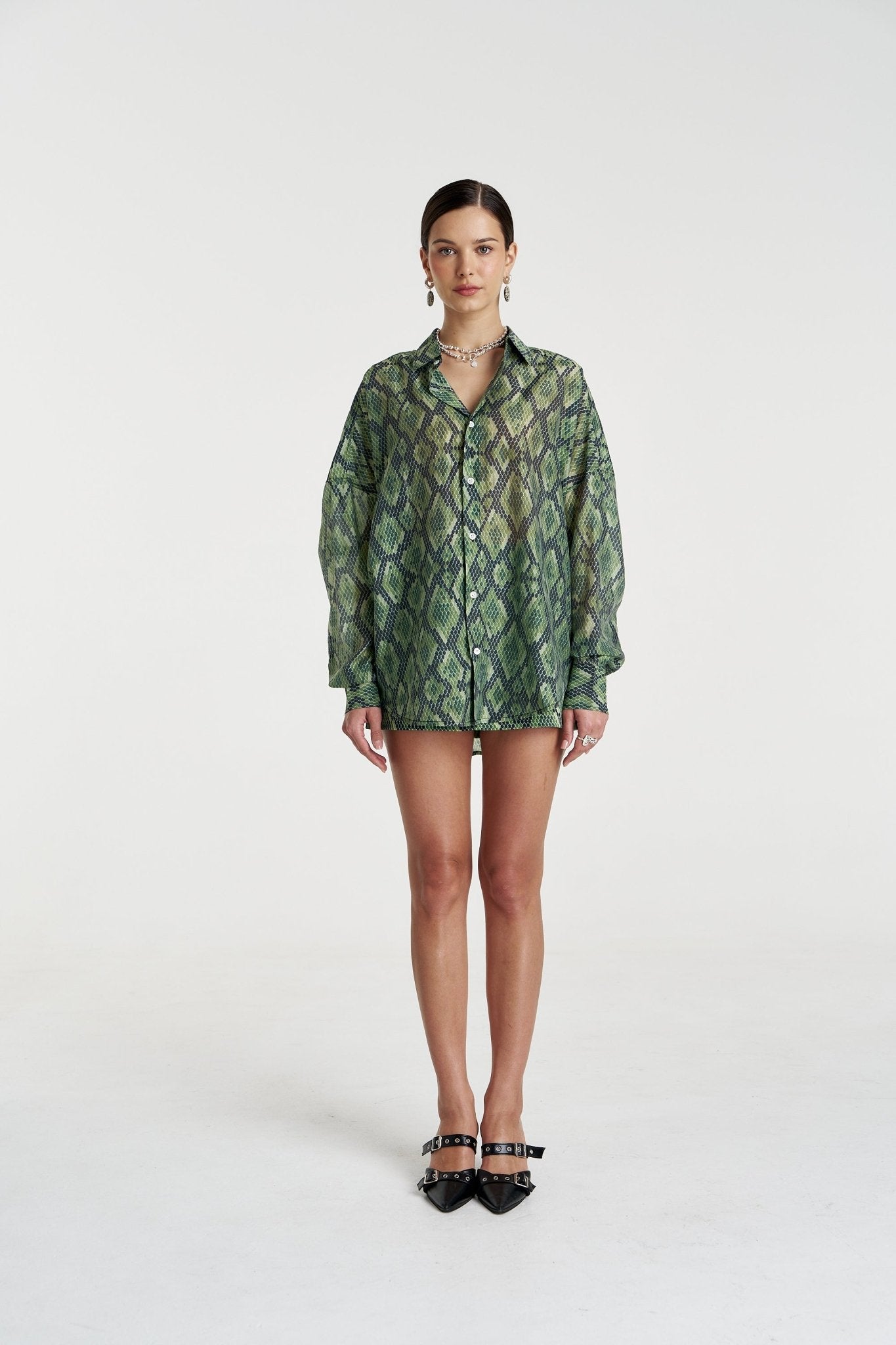 Sheer LS Shirt - Viper - Shirts - Summi Summi - Women's fashion at The Freedom State