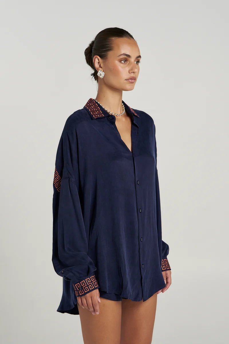 Sig LS Shirt - Navy - Shirts - Summi Summi - Women's fashion at The Freedom State