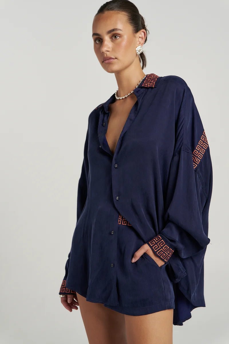 Sig LS Shirt - Navy - Shirts - Summi Summi - Women's fashion at The Freedom State