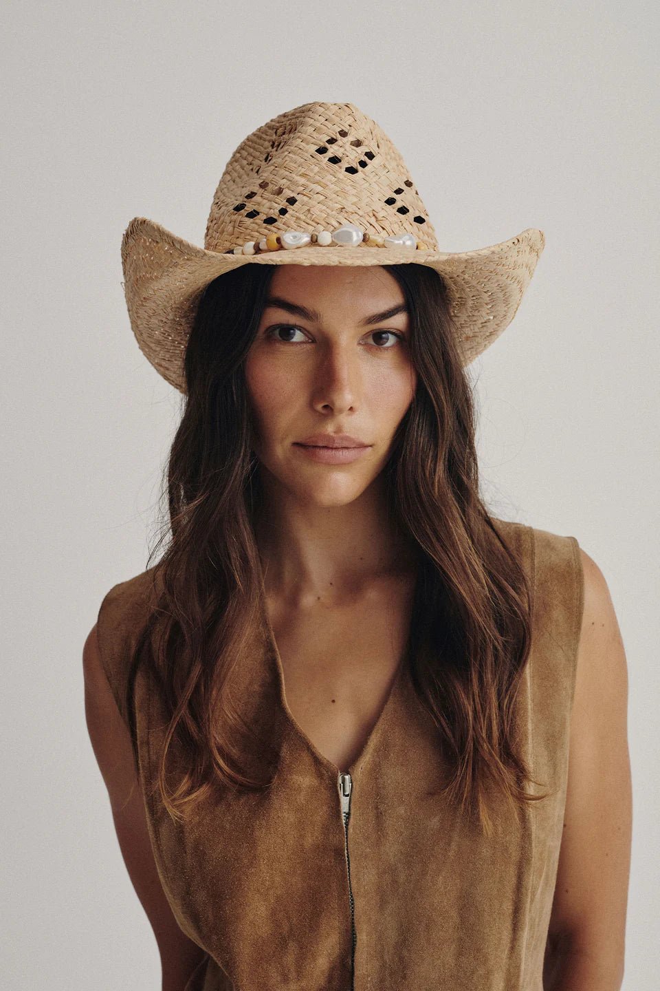 Sol Cowboy Hat - Pearl - Straw Hat - Lack Of Color - Women's fashion at The Freedom State