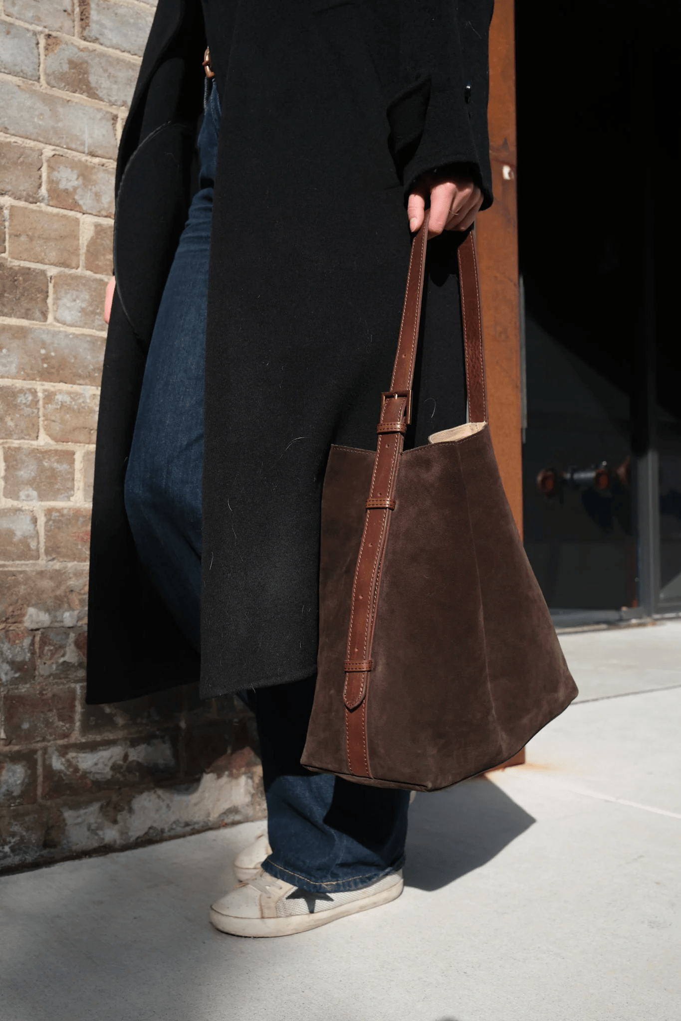 Suede Cabas Tote - Chocolate - Bags - Juju & Co - Women's fashion at The Freedom State