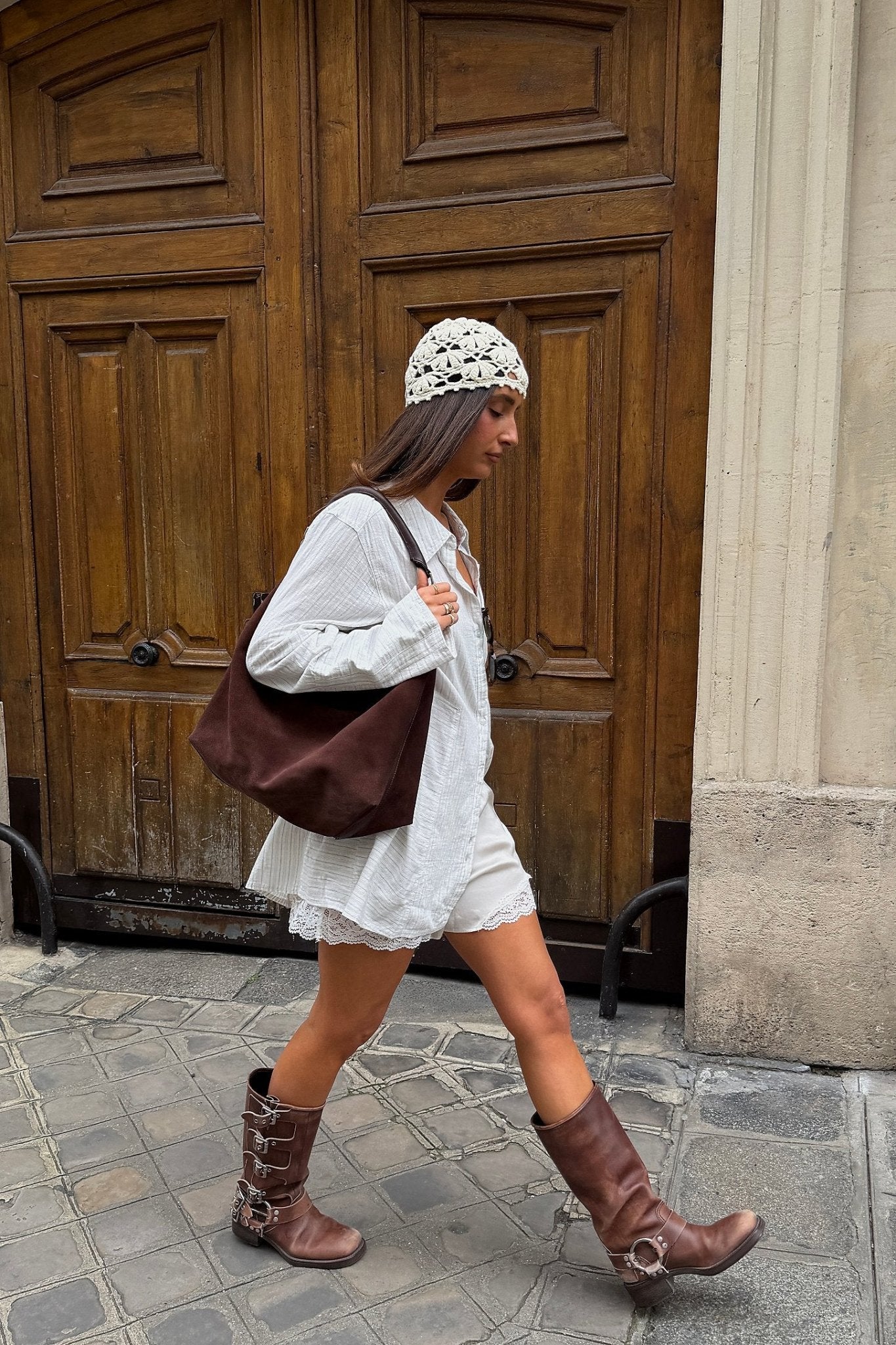 Suzie Suede Slouch Tote - Espresso - Bags - Free People - Women's fashion at The Freedom State