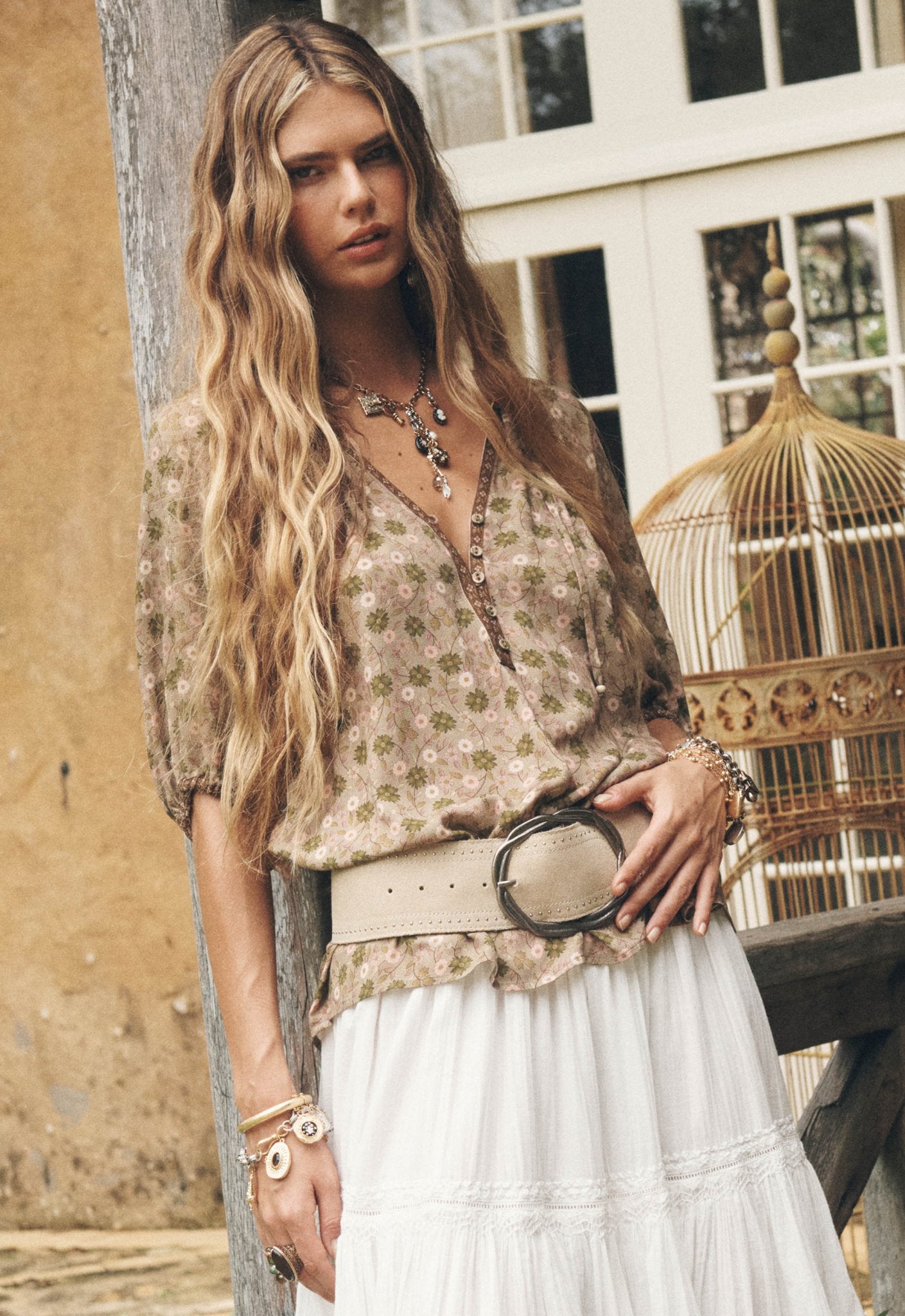 Swan Lake Short Sleeve Blouse - Sage - Fashion Tops - Spell - Women's fashion at The Freedom State