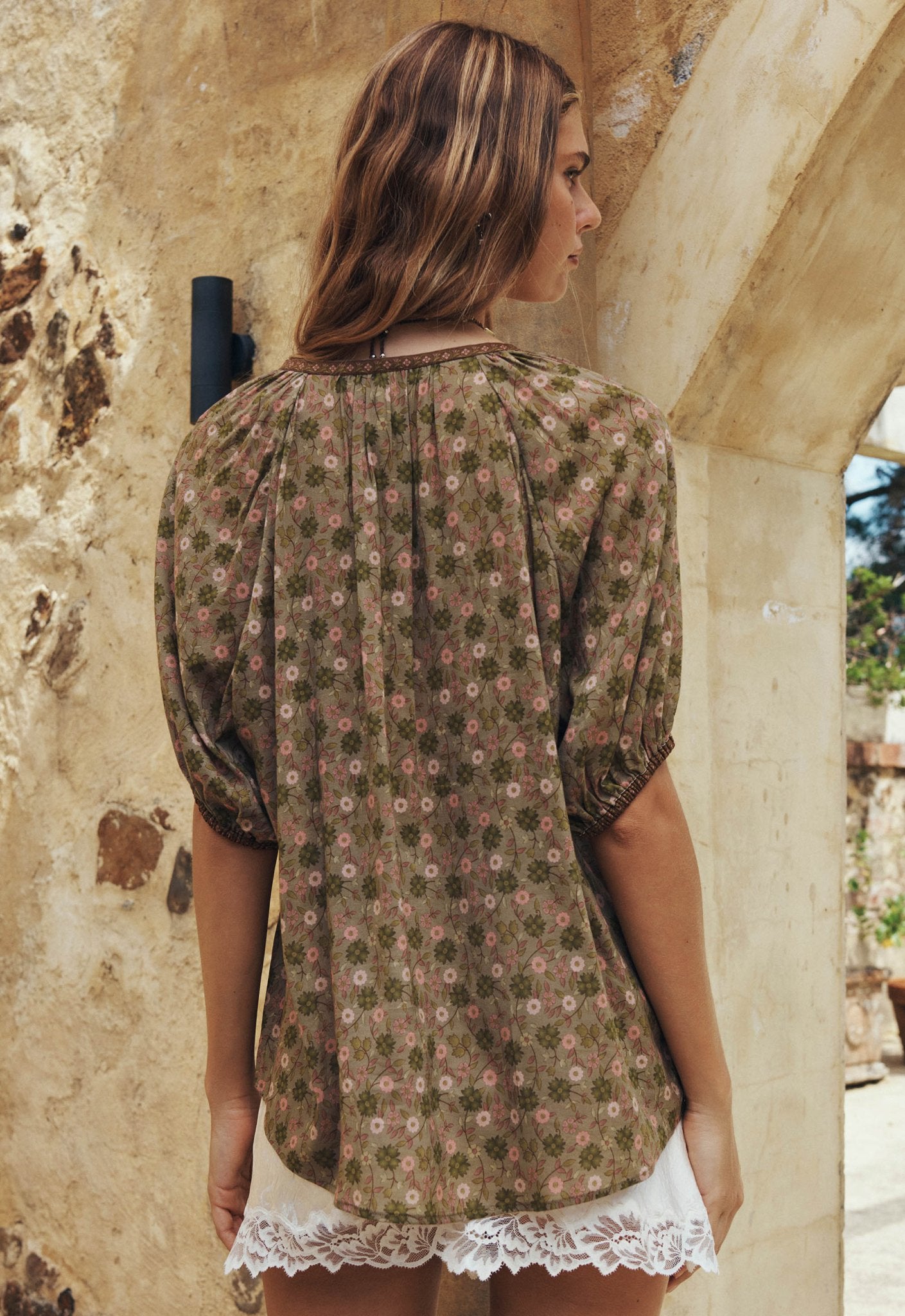 Swan Lake Short Sleeve Blouse - Sage - Fashion Tops - Spell - Women's fashion at The Freedom State