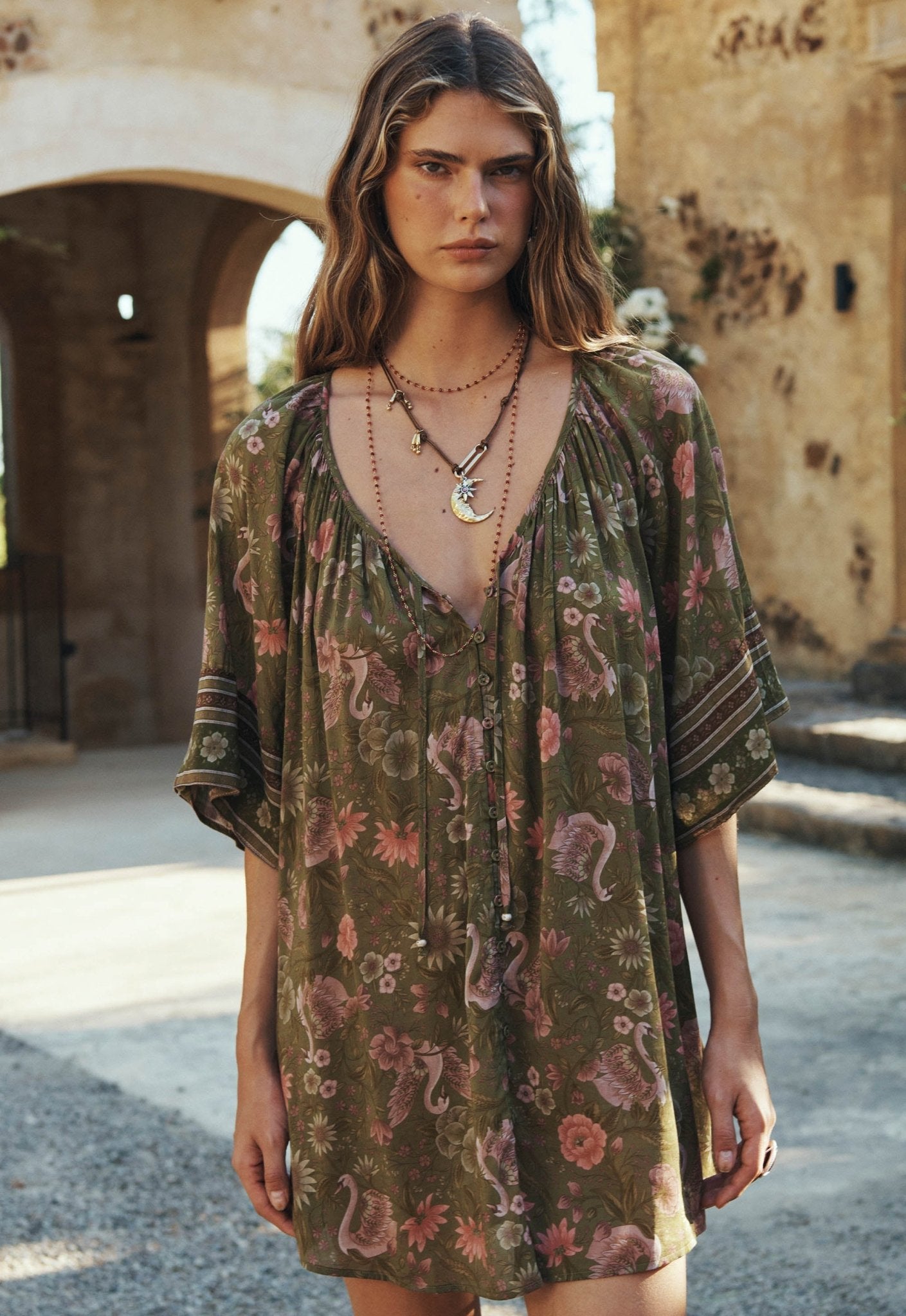 Swan Lake Tunic Dress - Sage - Mini Dresses - Spell - Women's fashion at The Freedom State
