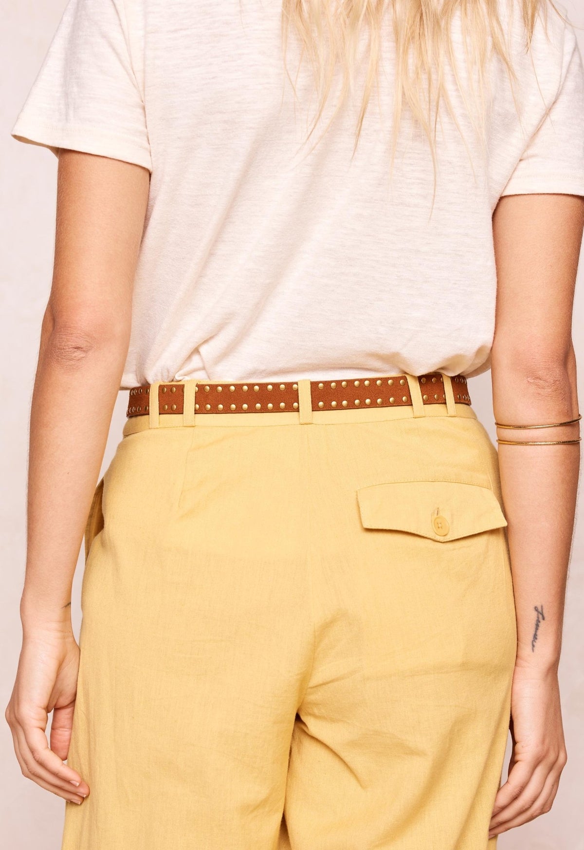Tempest Studded Suede Belt - Tan - Belts - Spell - Women's fashion at The Freedom State
