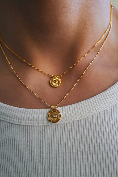 Capella Coin Necklace - Gold