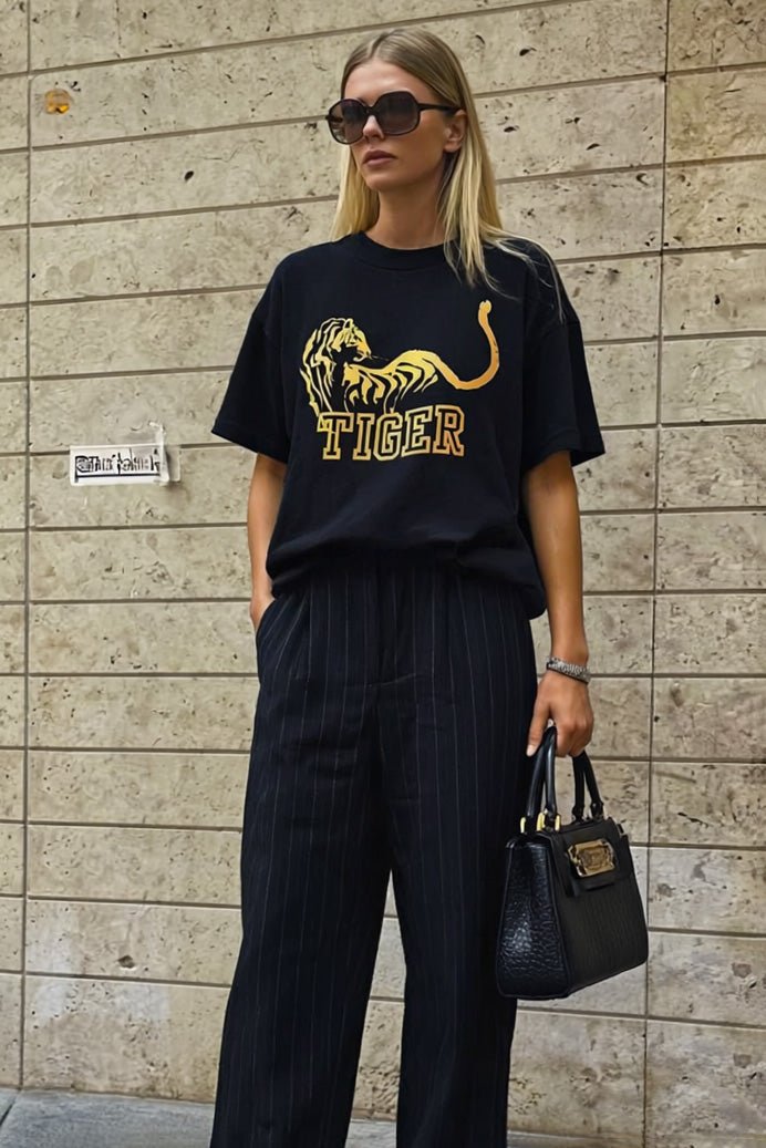 Tiger Tee Oversized - Black/Yellow - T-Shirts - The Freedom State - Women's fashion at The Freedom State