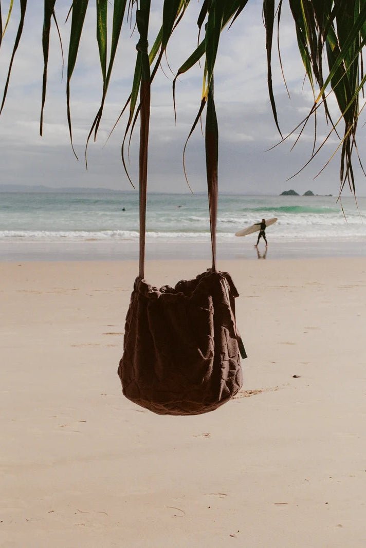 Towelling Bucket Bag - Solstice Truffle - Bags - Soleil Soleil - Women's fashion at The Freedom State