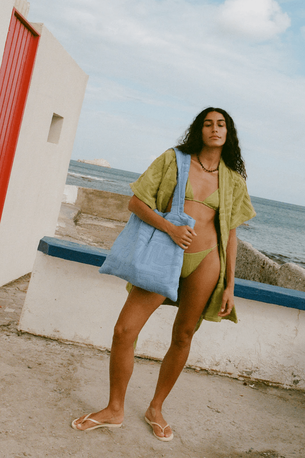 Towelling Tote - Kin Cornflower - Bags - Soleil Soleil