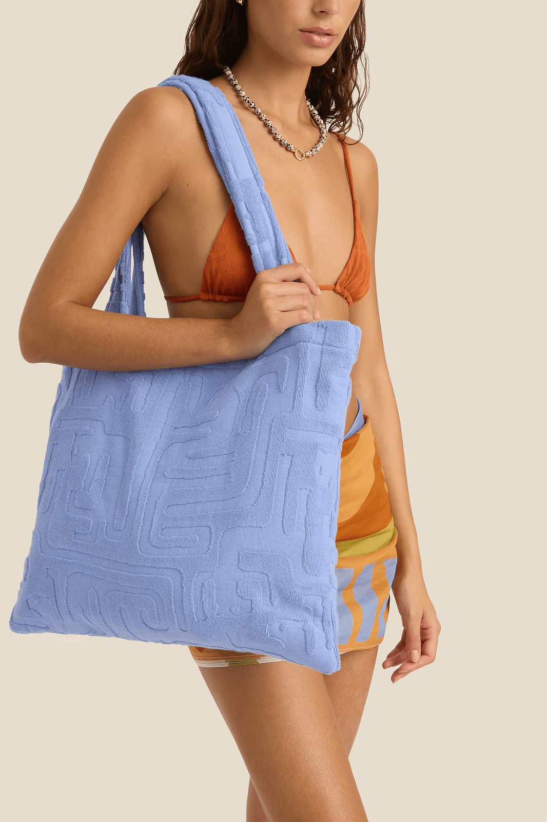 Towelling Tote - Kin Cornflower - Bags - Soleil Soleil