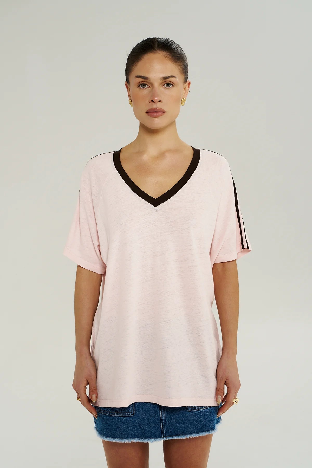 V Neck Jersey Tee - Dusty Rose - T-Shirts - Summi Summi - Women's fashion at The Freedom State